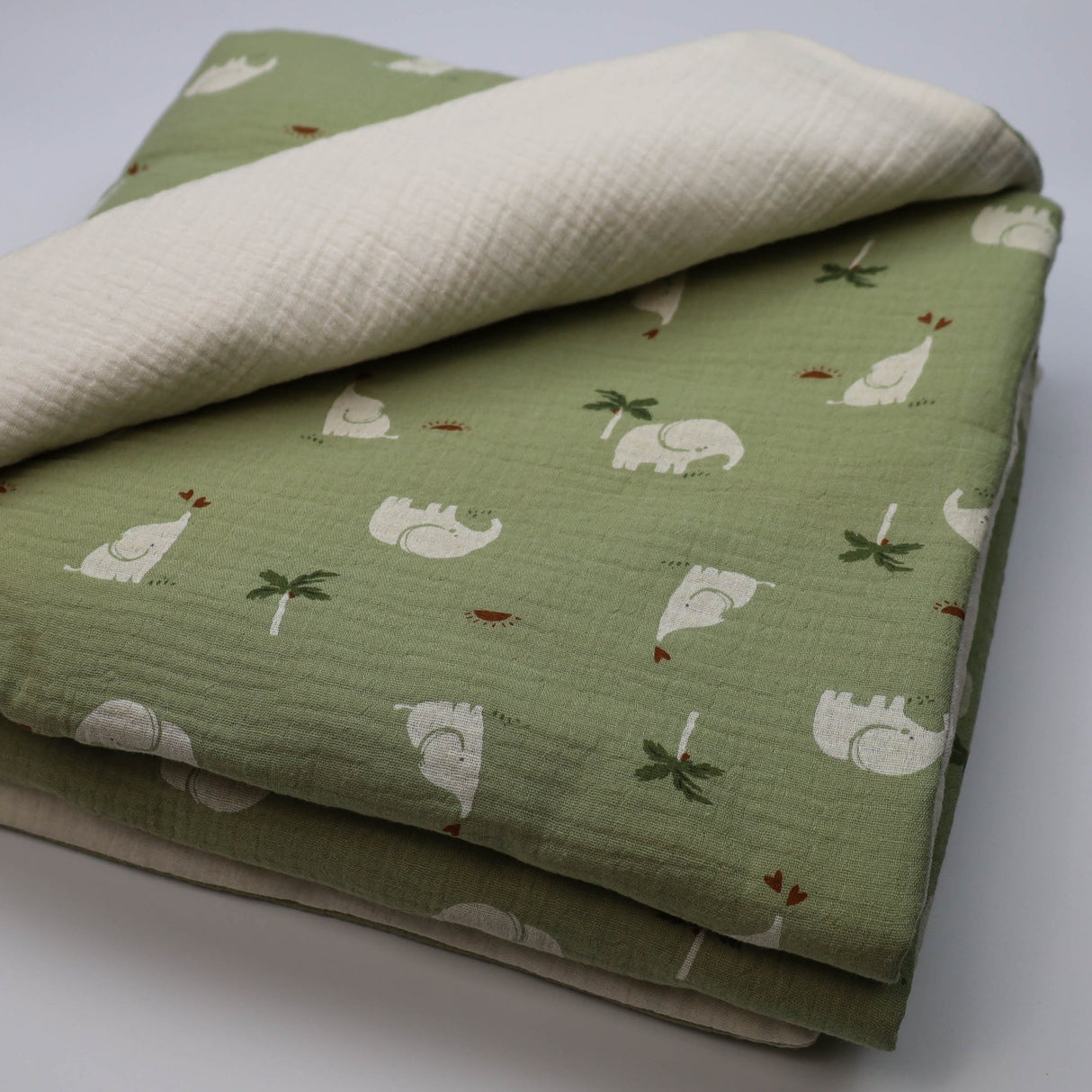 Couverture éléphant vert
