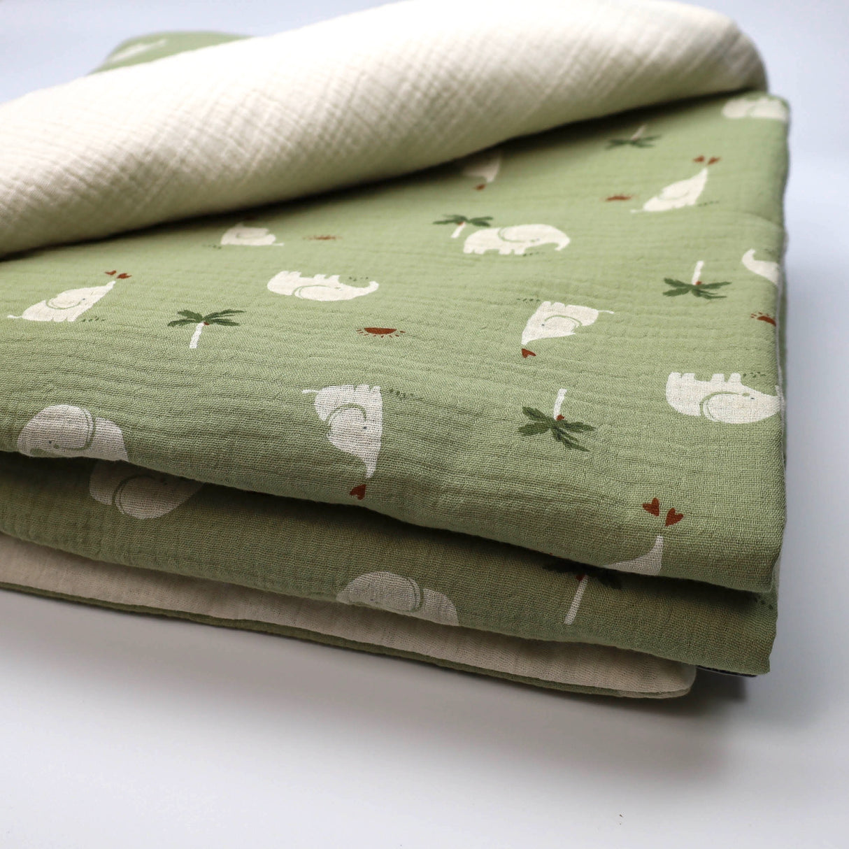 Couverture éléphant vert