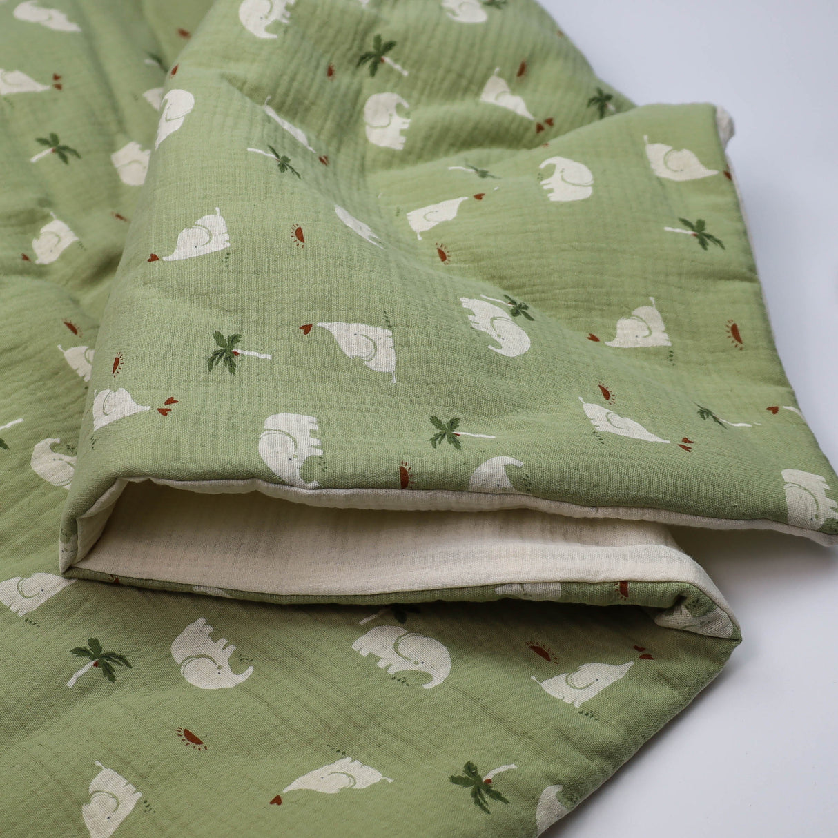 Couverture éléphant vert