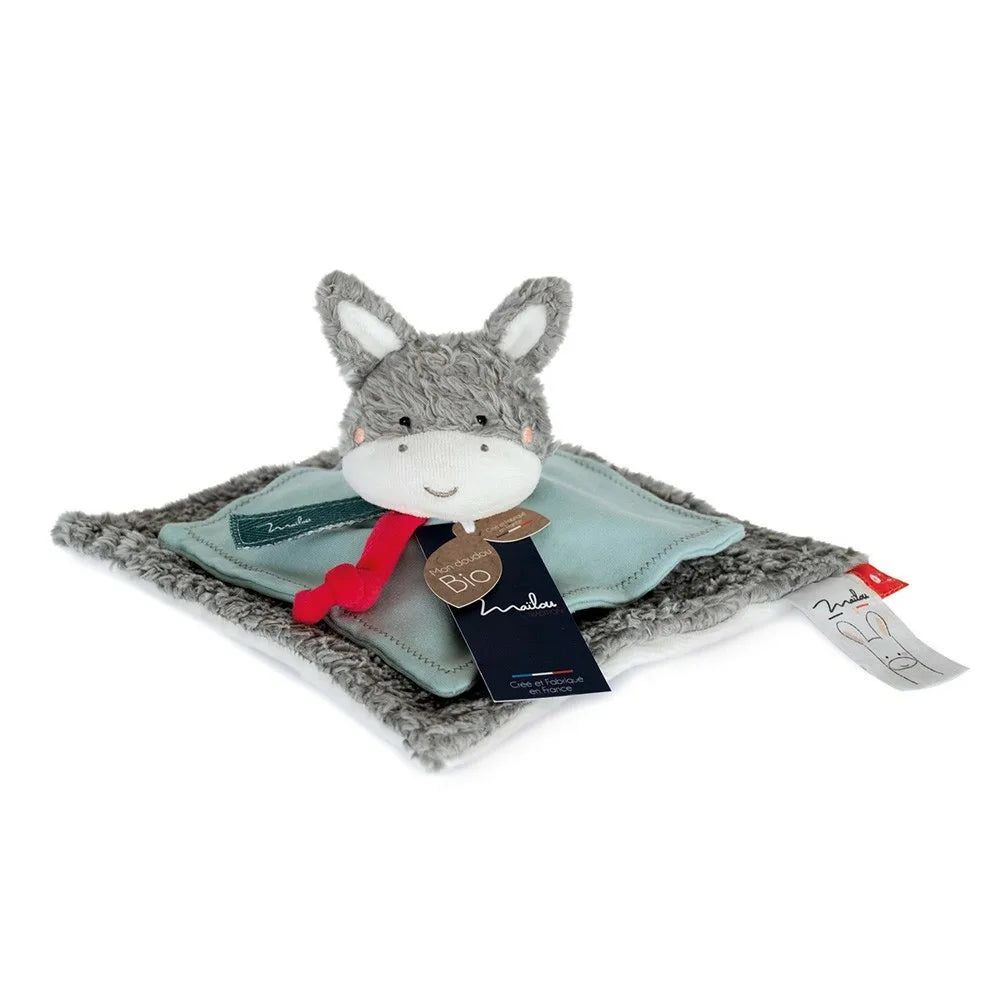 Doudou plat Ane en coton BIO