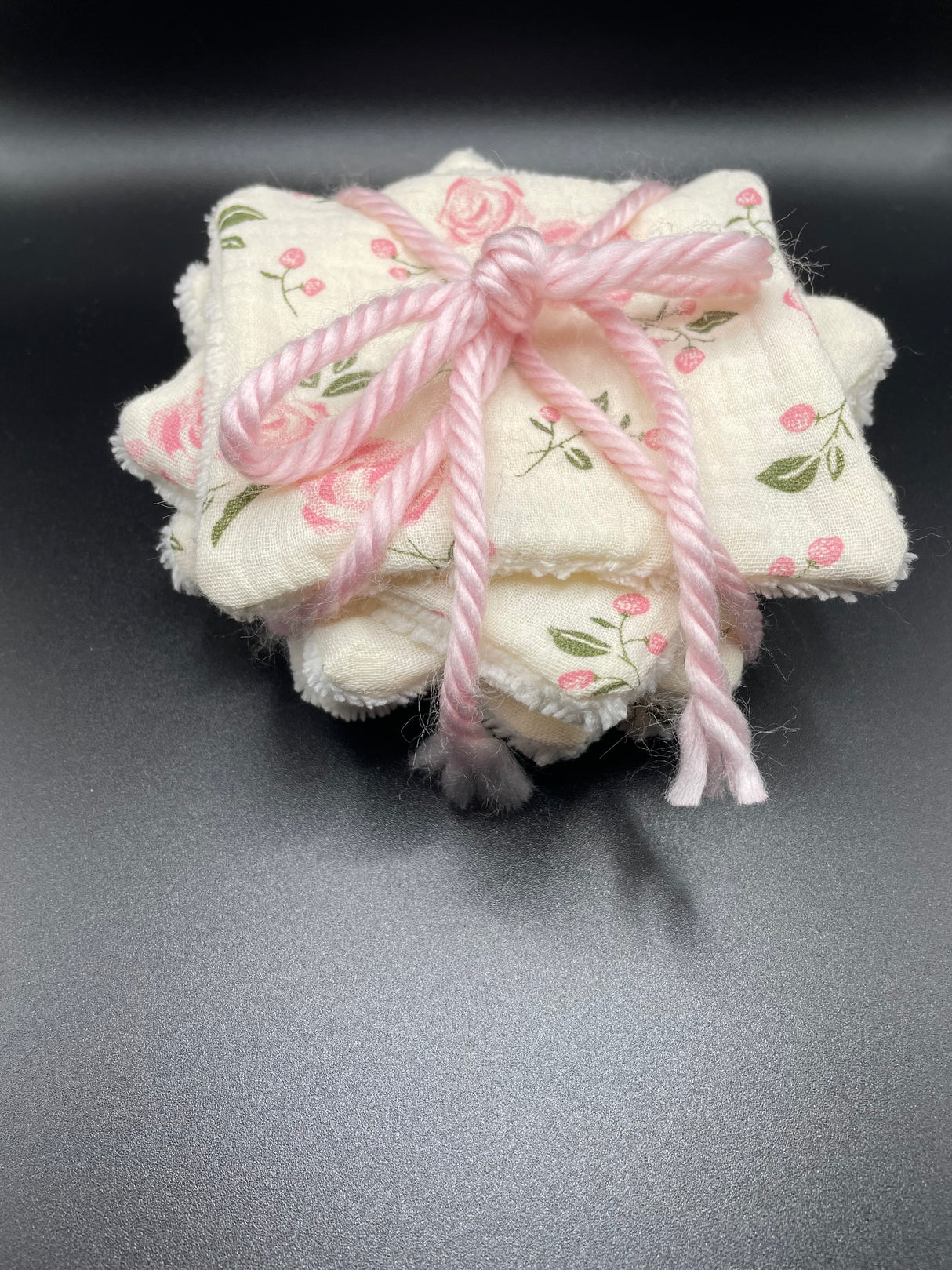 Lot de lingettes lavables belle rose