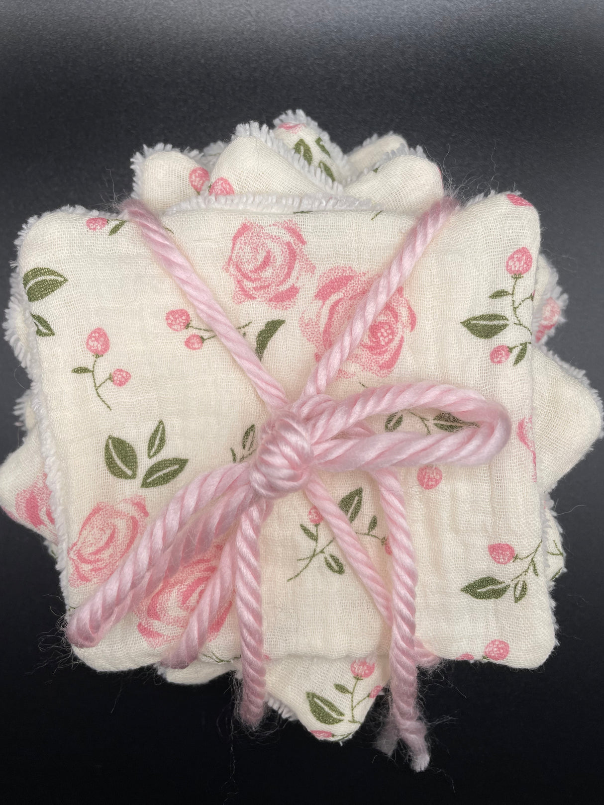 Lot de lingettes lavables belle rose