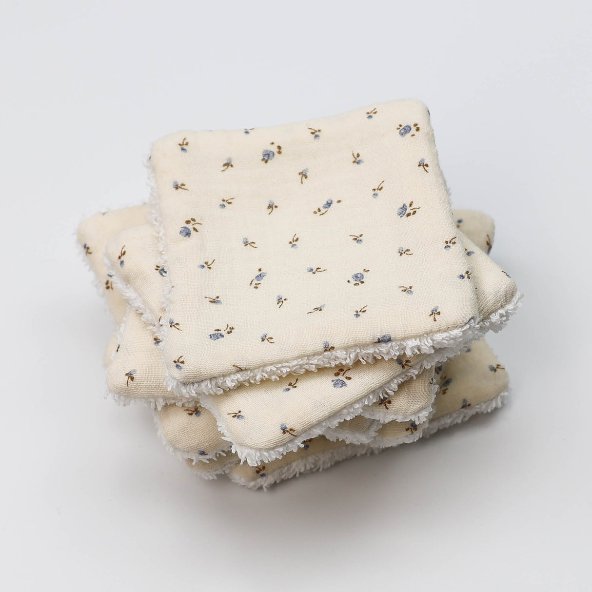 Lingettes lavables bouton bleu