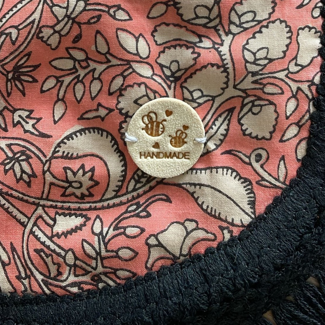 Poncho de bain bohème rose et noir 2-3 ans