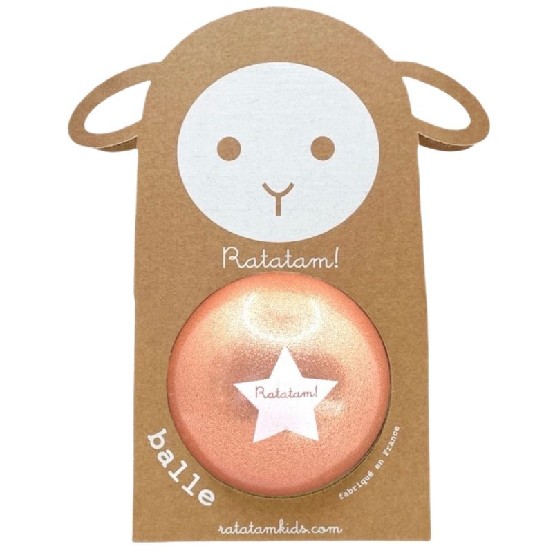 Petit ballon pailleté mouton cuivre 10 cm- Ratatam