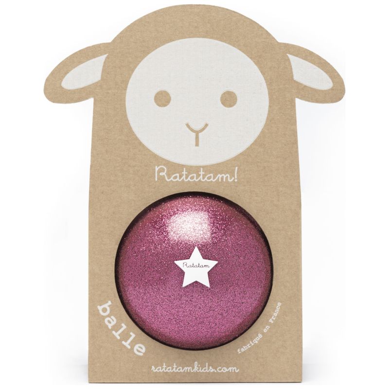 Petit ballon pailleté mouton rose 10 cm- Ratatam