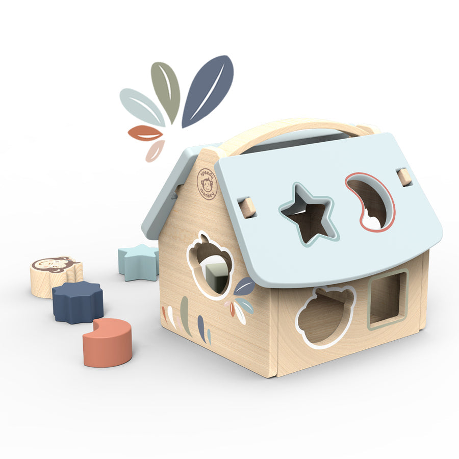 Boite à formes maison en bois