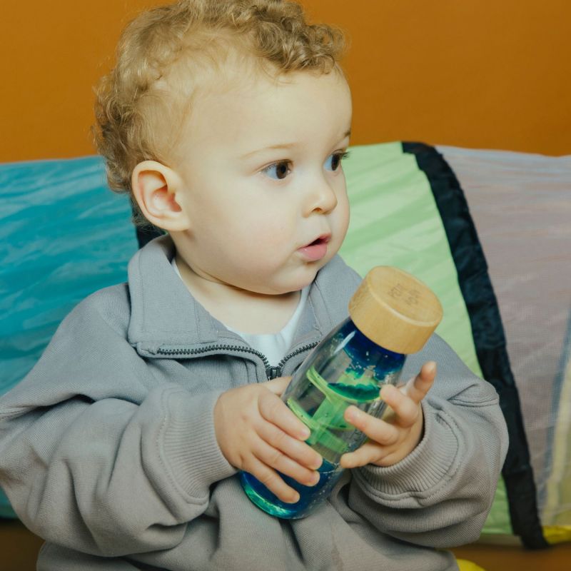 Bouteille sensorielle spirale bleue - petit boum
