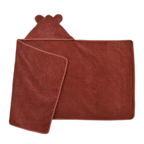 Grande cape de bain oreilles ourson tonka en coton bio