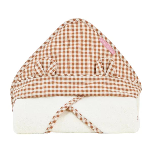 Cape de bain bébé coton bio vichy Pom Pouce