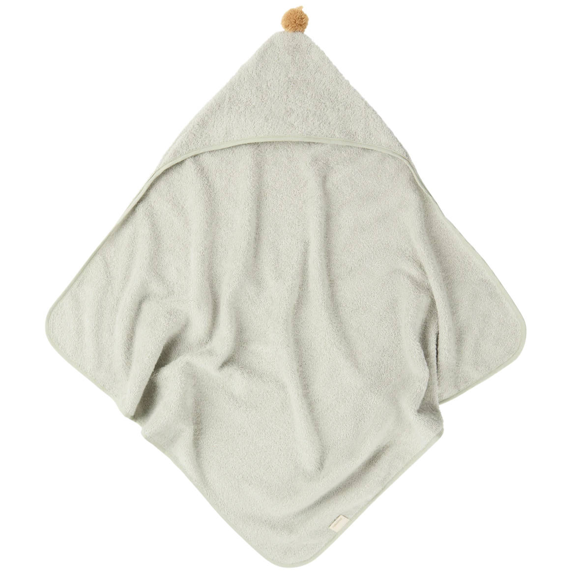 Cape de bain bébé pompon sage green So Cute