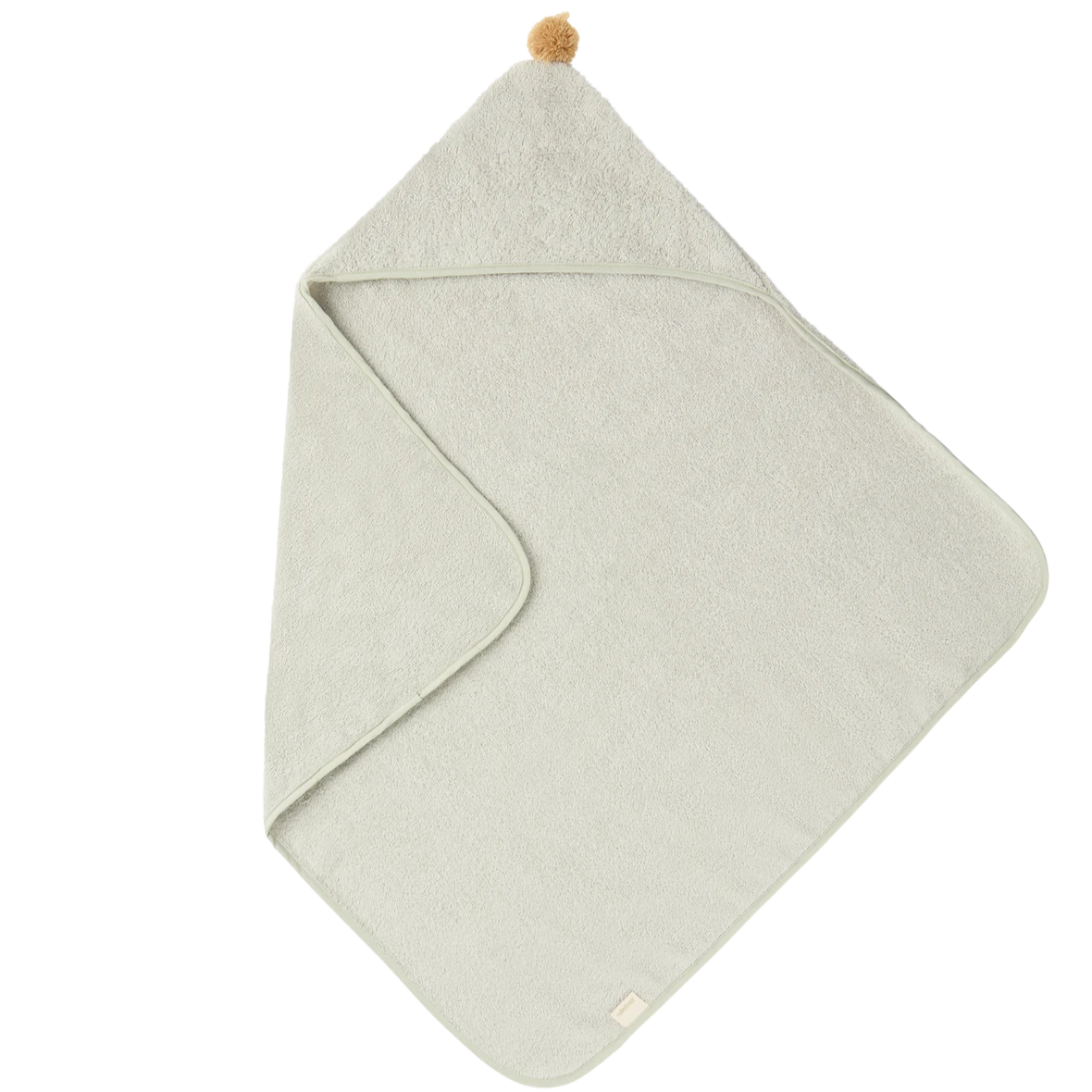 Cape de bain bébé pompon sage green So Cute