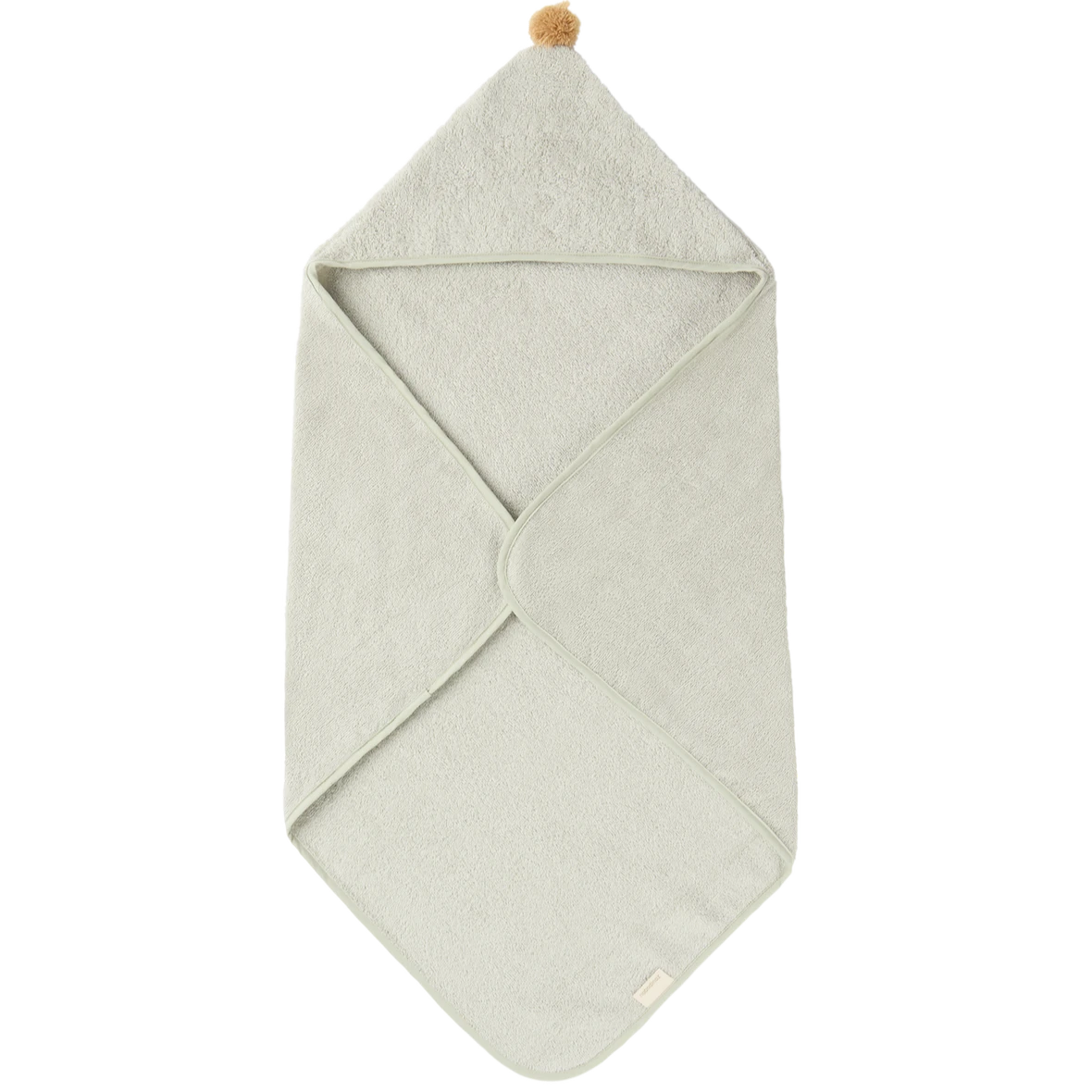 Cape de bain bébé pompon sage green So Cute