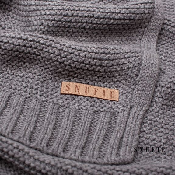 Couverture bébé maille coton gris