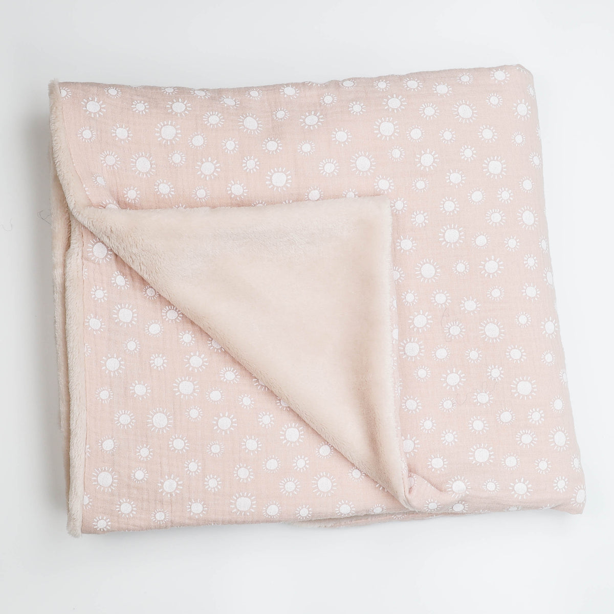 Couverture hiver rose soleil blanc