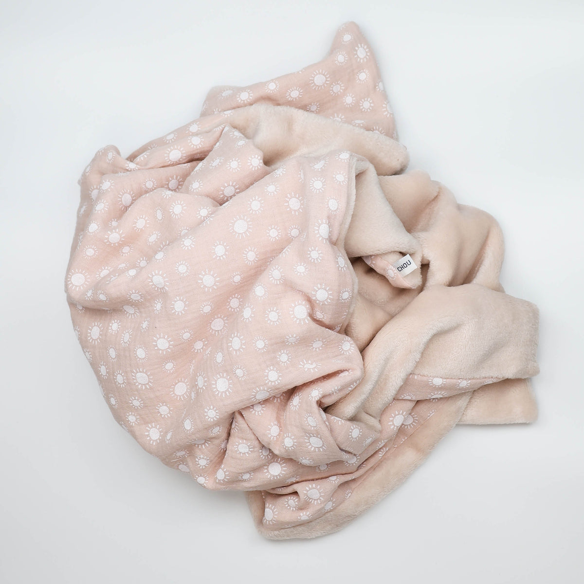 Couverture hiver rose soleil blanc