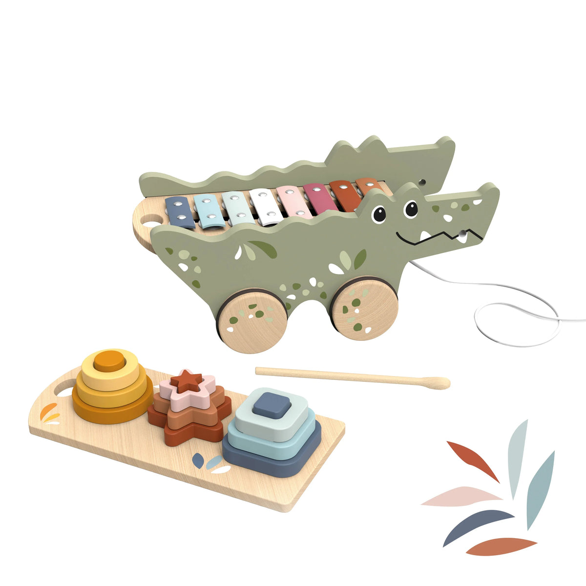 Crocodile à tirer multiactivtés xylophone