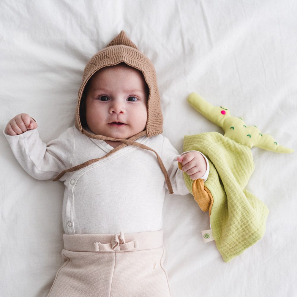 Doudou plat coton bio crocodile