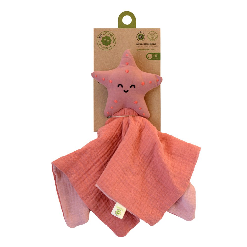 Doudou plat étoile de mer en coton bio