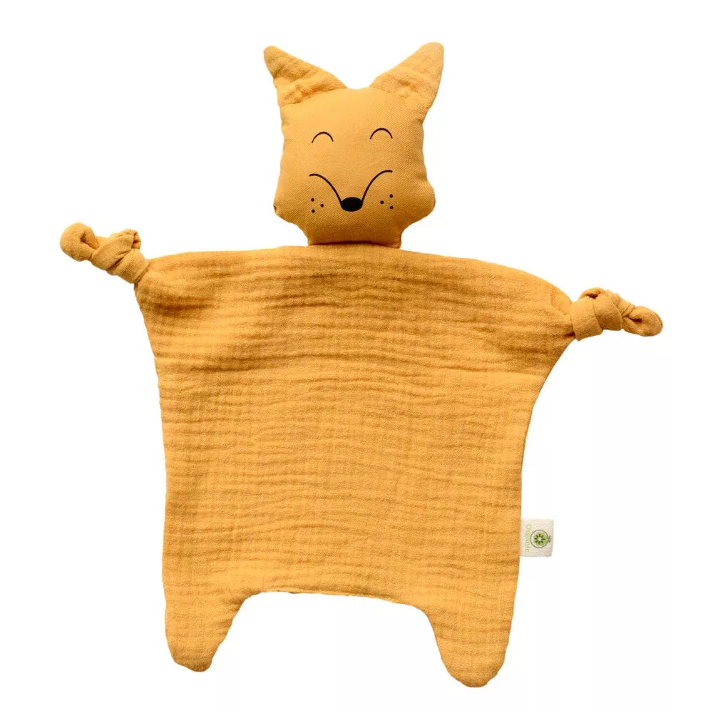 Doudou plat renard en coton bio Zorro