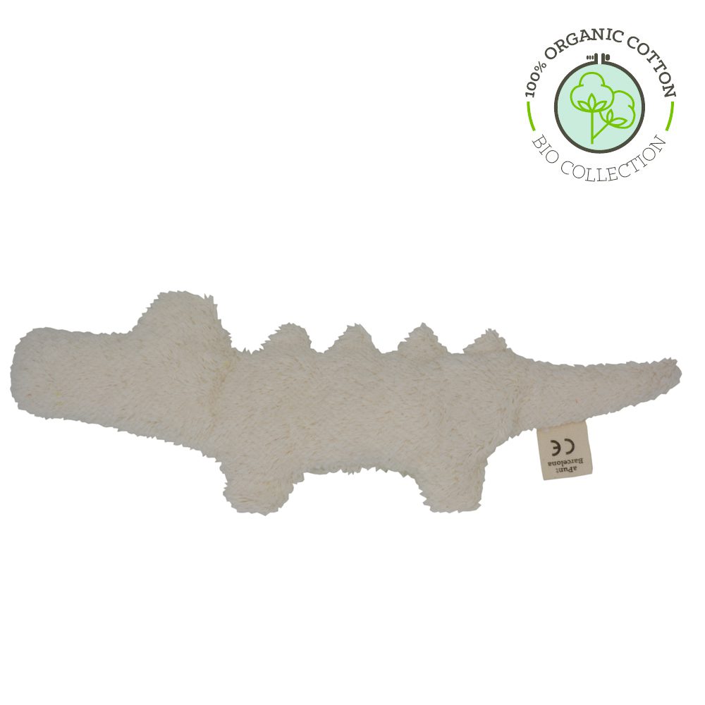 Hochet doudou crocodile en coton bio