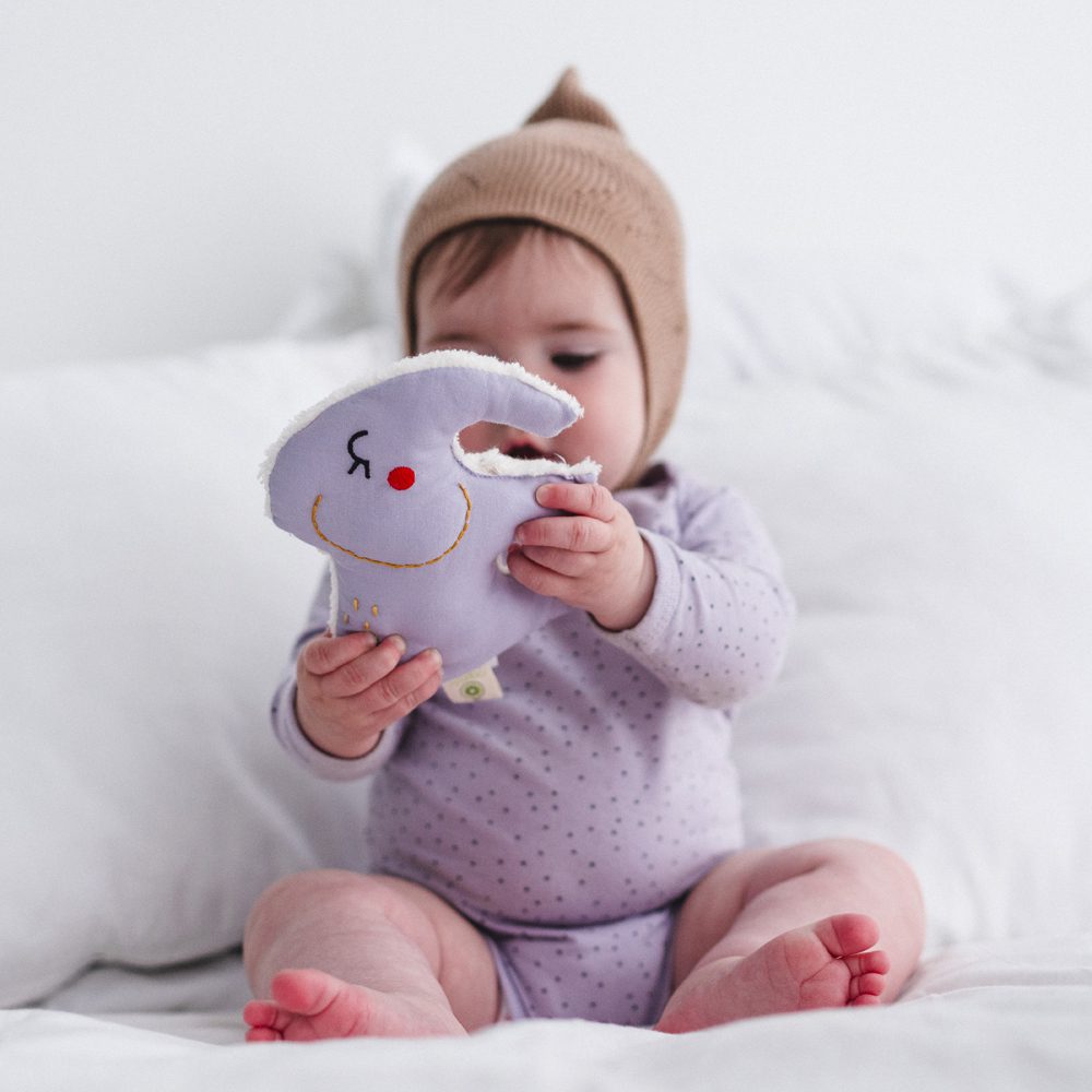 Hochet doudou éléphant en coton bio