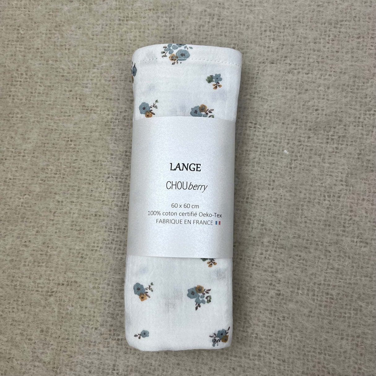 Lange petites fleurs bleu et marron