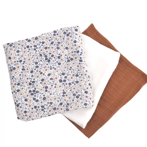 Lot de 3 langes coton bio Billie