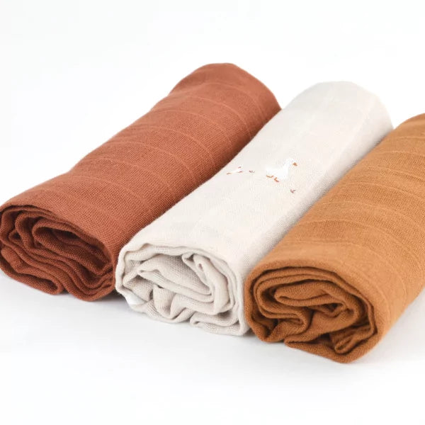 Lot de 3 langes coton bio Nils