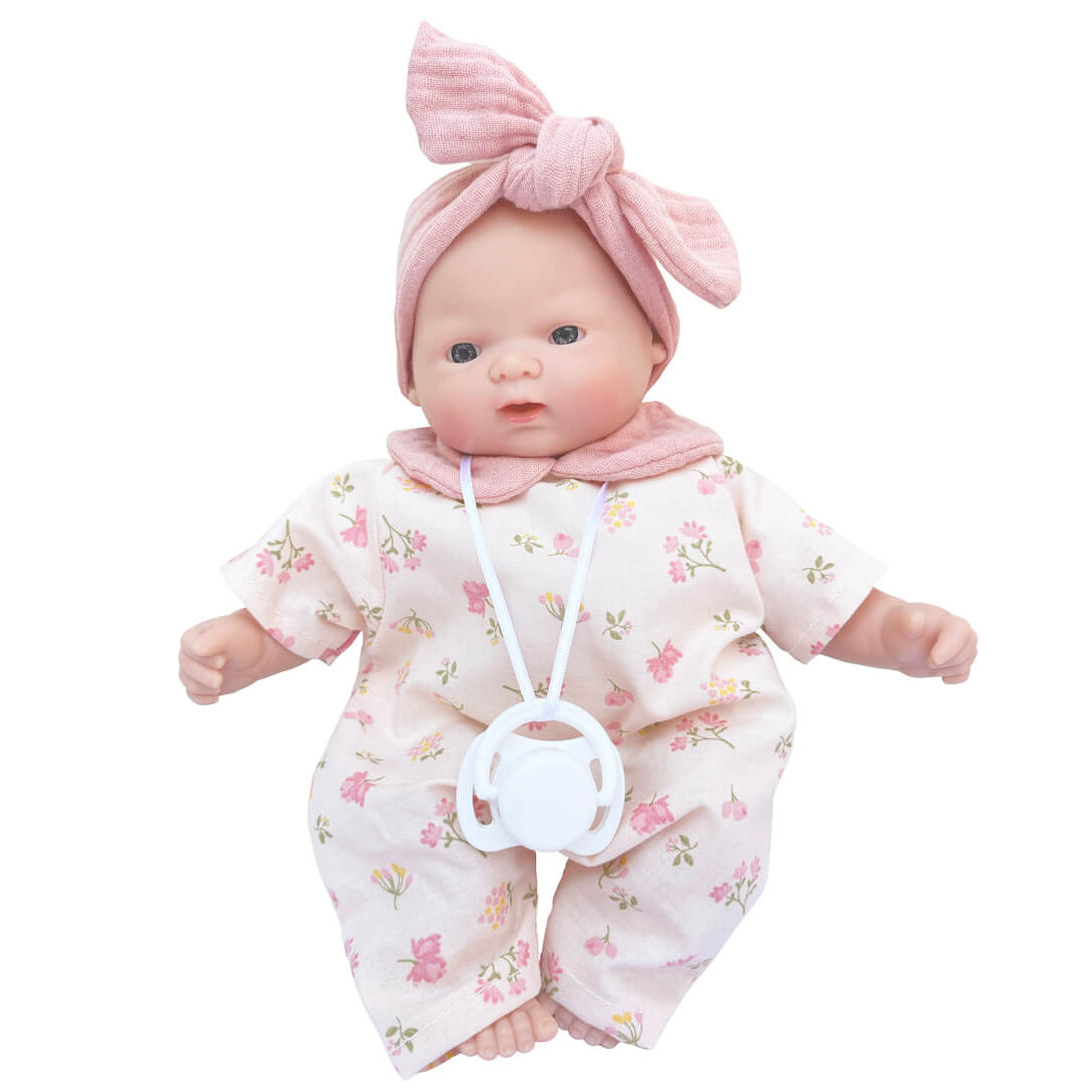Petite poupée Nina 26 cm flowers rose