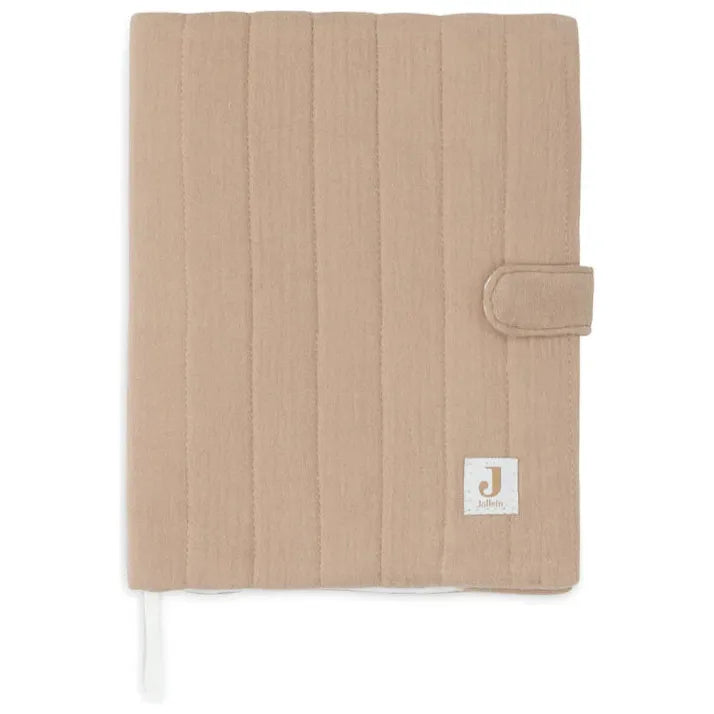 Protège carnet de santé gaze de coton- Biscuit