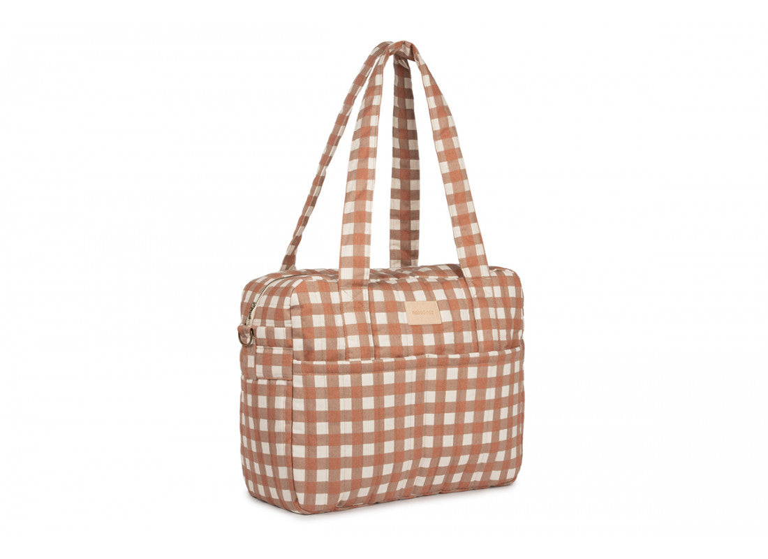 Sac à langer imperméable Nobodinoz Hyde Park Terracotta Check