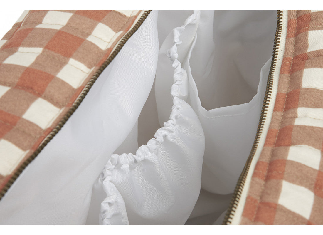 Sac à langer imperméable Nobodinoz Hyde Park Terracotta Check
