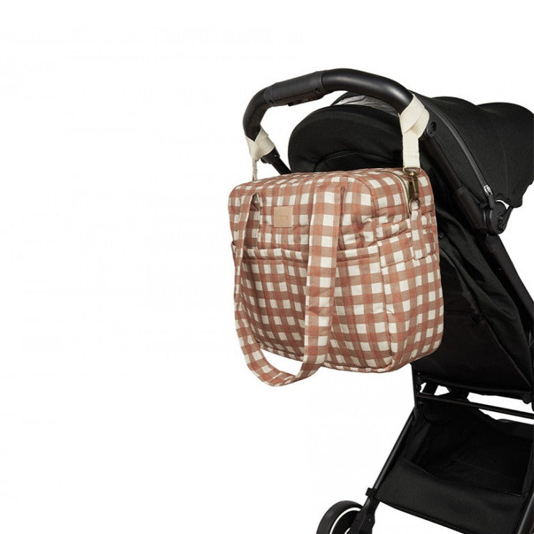 Sac à langer imperméable Nobodinoz Hyde Park Terracotta Check