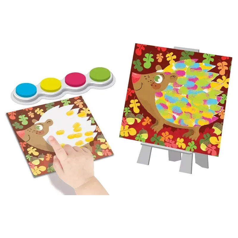 Peinture aux doigts animaux colorés