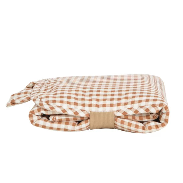 Tapis à langer nomade ourson vichy pom pouce