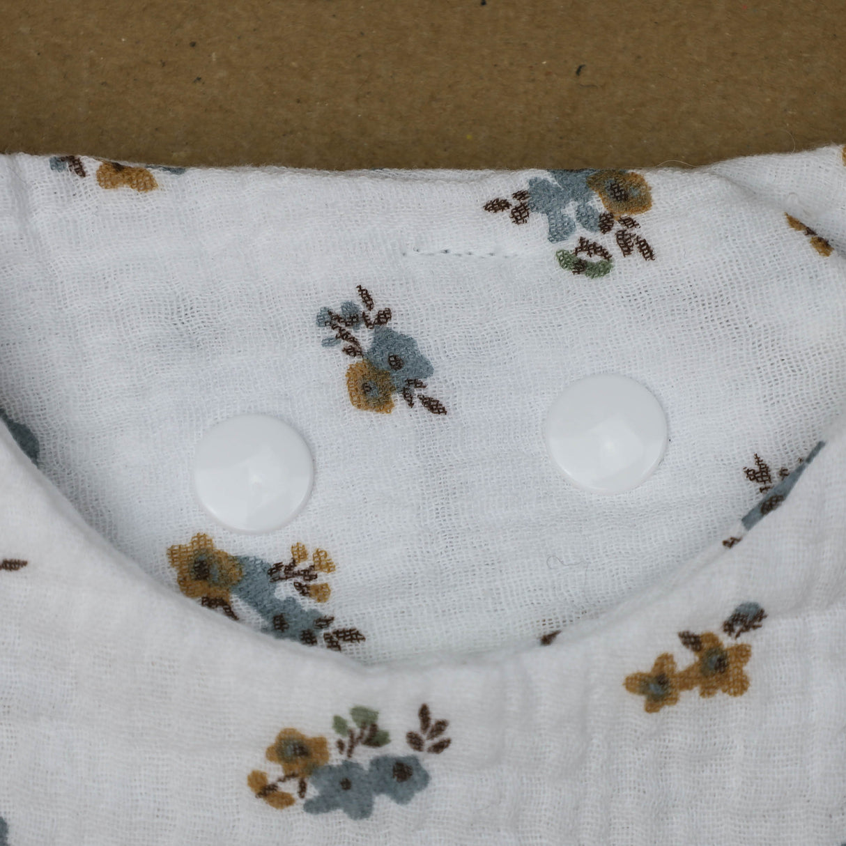 Bandana petites fleurs bleu et marron