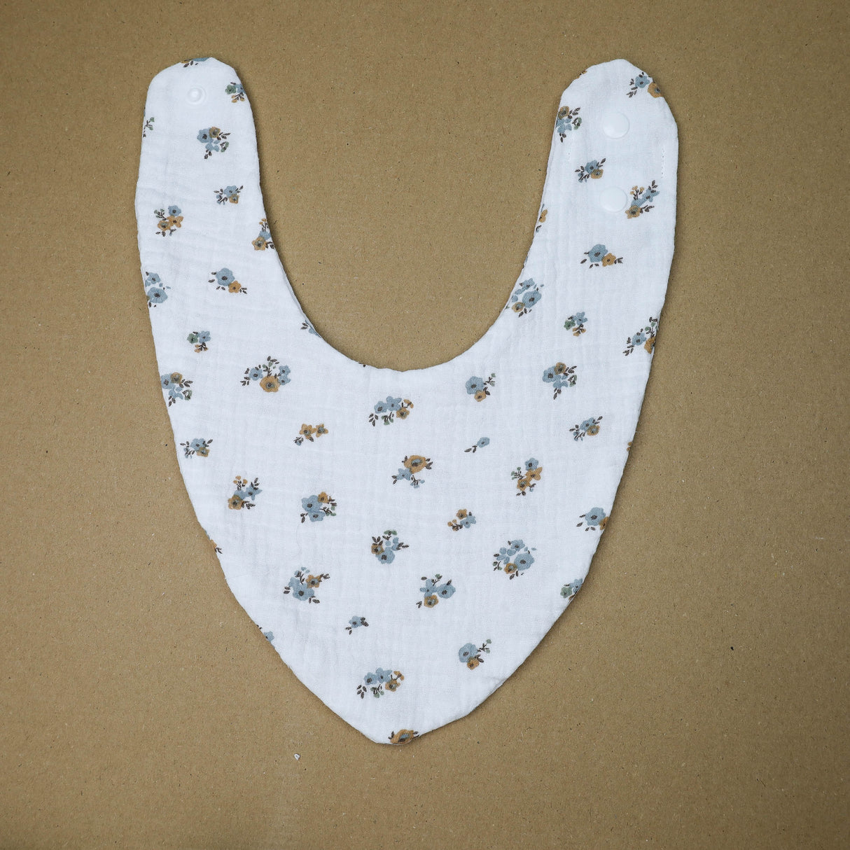 Bandana petites fleurs bleu et marron