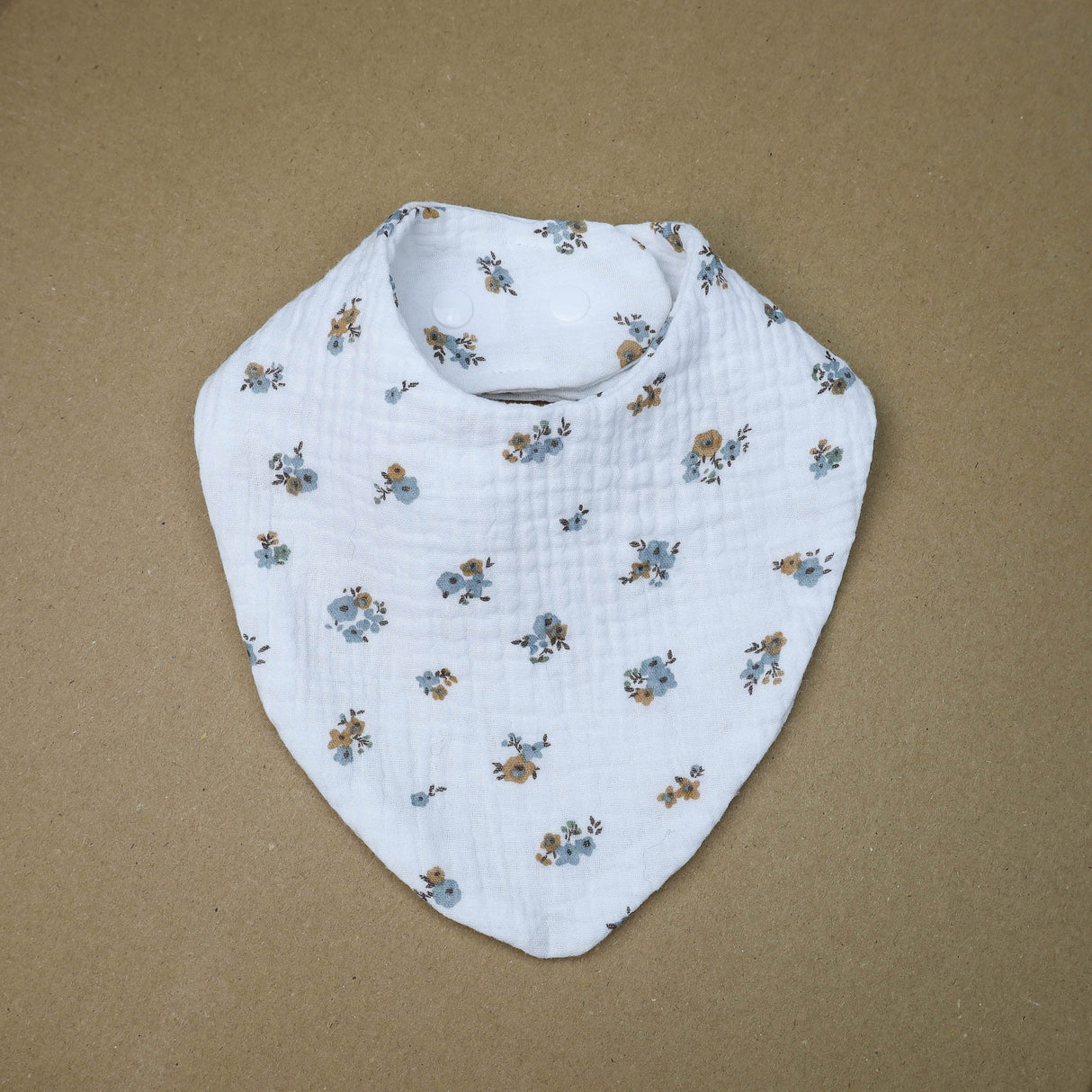 Bandana petites fleurs bleu et marron