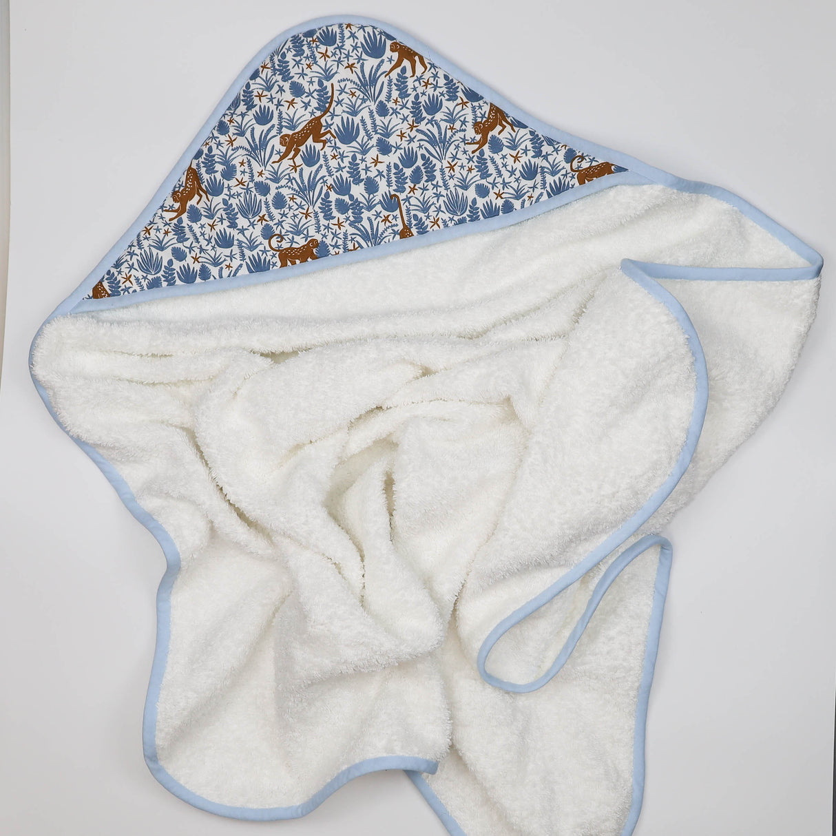 Cape de bain bleu petit singe