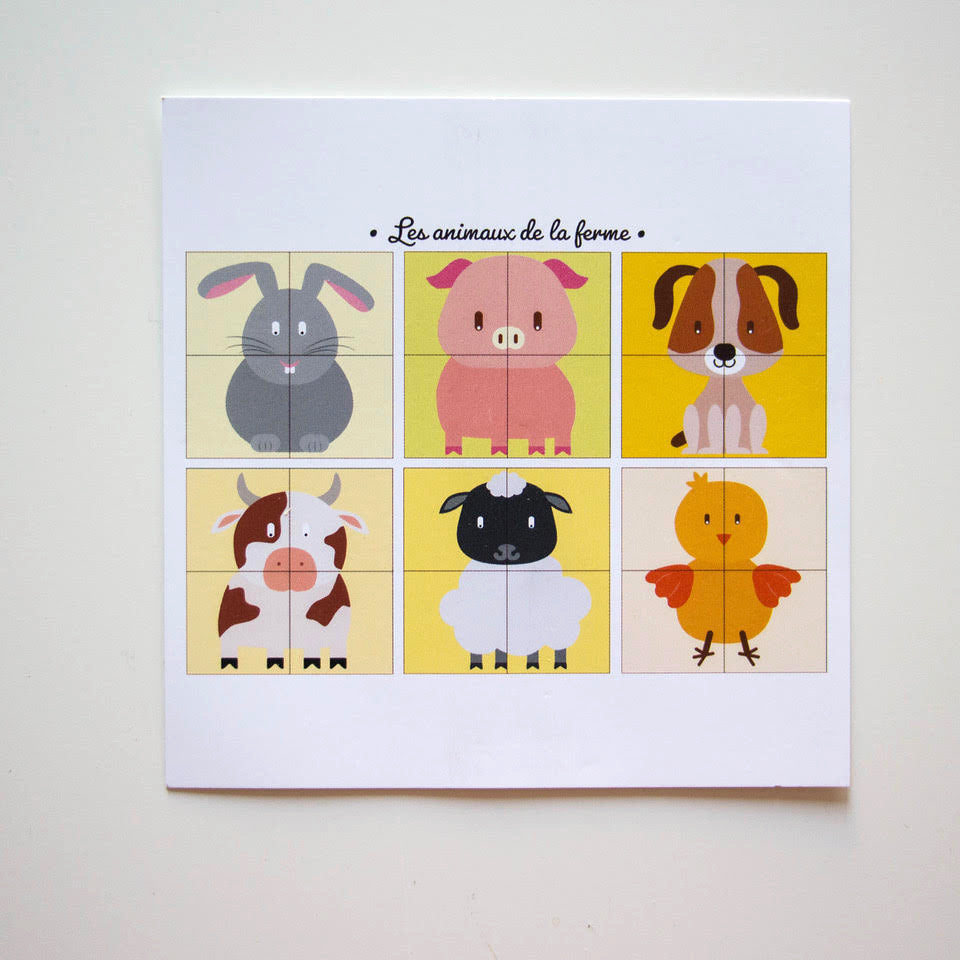 Cubes en bois - Animaux de la ferme