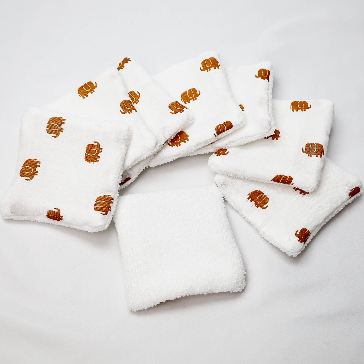 Lingettes lavables éléphant camel fabriqué en France