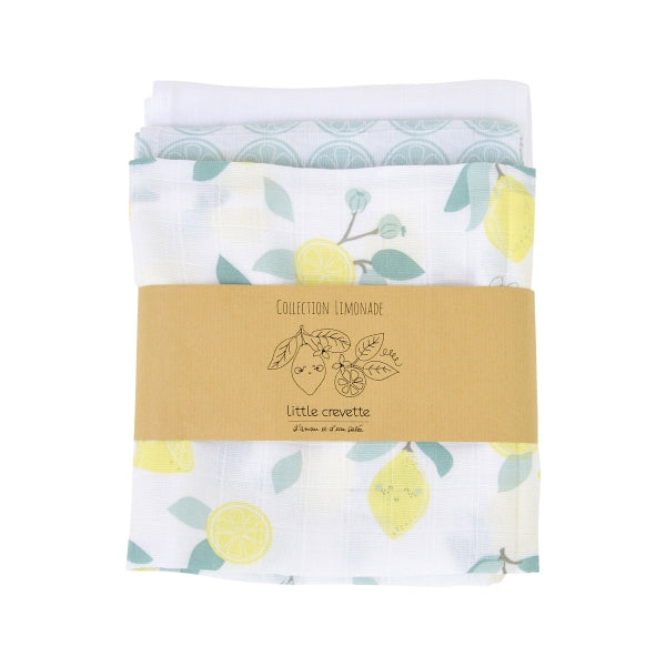 Lot de 3 langes Limonade en coton bio