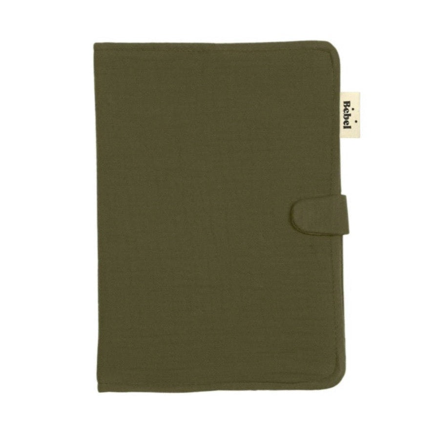 Protège carnet de santé gaze de coton kaki