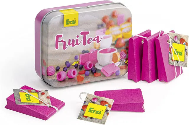 Sachets de thé fruits rouges en bois dans boite pour dinette