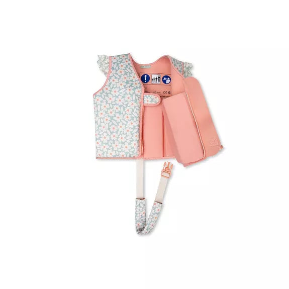 Gilet de natation fleurs bleu 2 - 3 ans