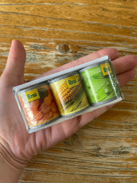 Lot de 3 minis boîte de conserve en bois