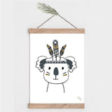 Affiche chambre bébé Boho Nicolas la Koala A4