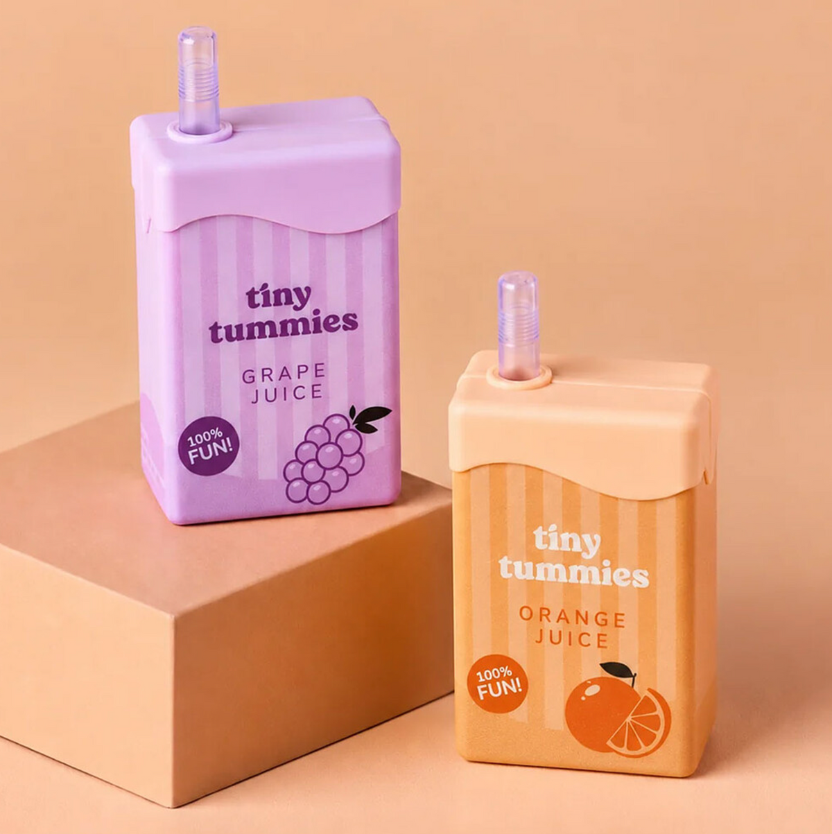 Duo de briques de jus Raisin et orange pour poupées