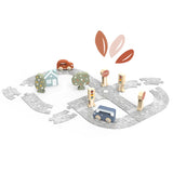 Circuit voitures en bois et feutrine